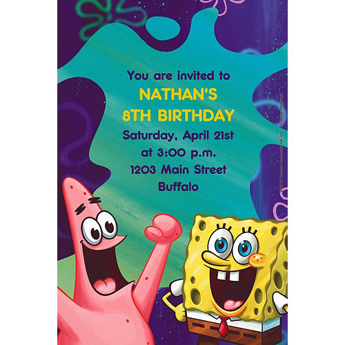 Custom SpongeBob Classic Invitations Image #1