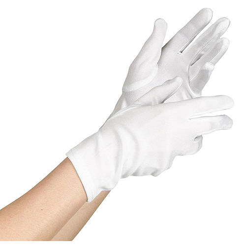 Adult White Cotton Gloves Image #1