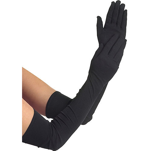 Adult Extra Long Black Gloves Image #1