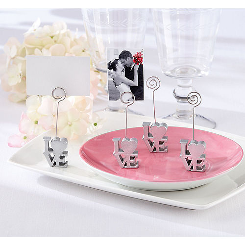 Silver Love Place Card Holder Image #1