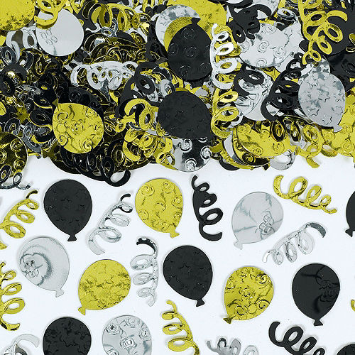 Black, Gold & Silver Party Confetti Image #1