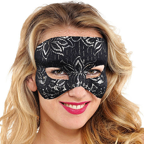 Black Lace Mask Image #2