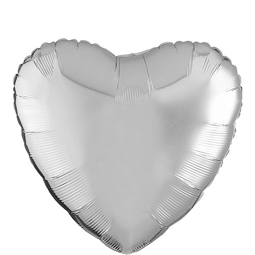 Nav Item for 17in Silver Heart Balloon Image #1