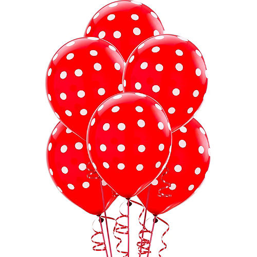 Red Polka Dot Balloons 6ct, 12in Image #1