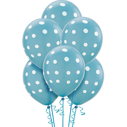 Nav Item for Caribbean Blue Polka Dot Balloons 6ct, 12in Image #1