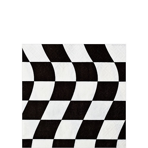 Nav Item for Black & White Checkered Flag Beverage Napkins 16ct Image #1