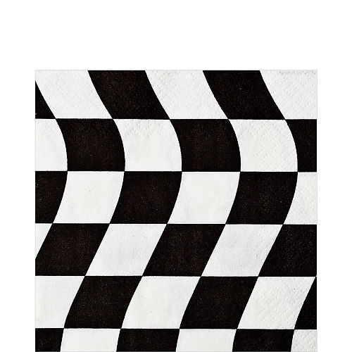 Nav Item for Black & White Checkered Flag Lunch Napkins 16ct Image #1