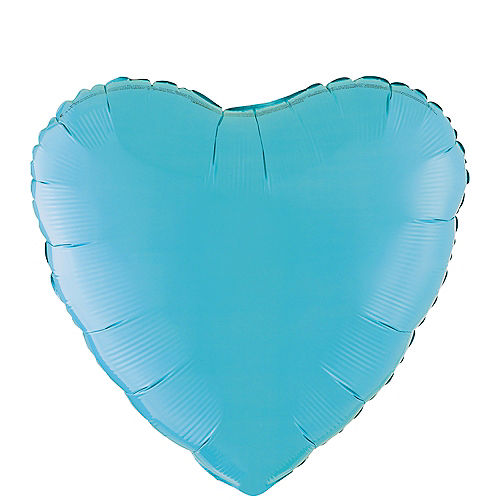 17in Caribbean Blue Heart Balloon Image #1