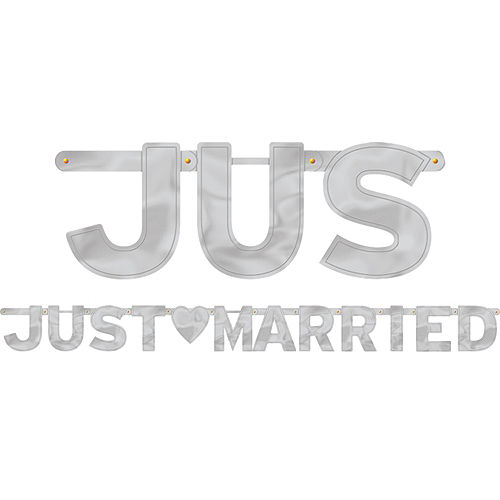 Nav Item for Silver Just Married Letter Banner Image #1