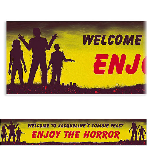 Nav Item for Custom Beware Zombies Halloween Banner 6ft Image #1