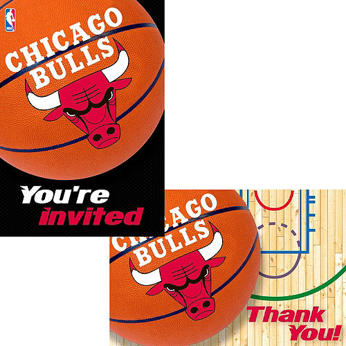 Chicago Bulls Invitations & Thank You Notes for 8 Image #1