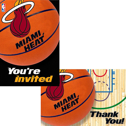 Miami Heat Invitations & Thank You Notes for 8 Image #1