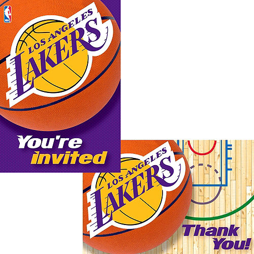 Los Angeles Lakers Invitations & Thank You Notes for 8 Image #1