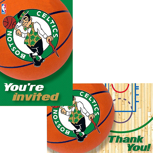 Boston Celtics Invitations & Thank You Notes for 8 Image #1