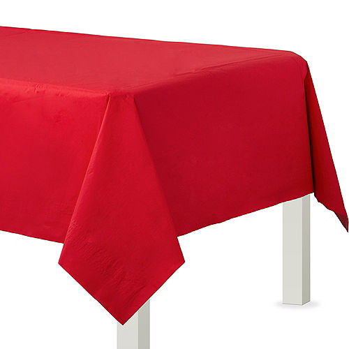 Red Paper Table Cover 54in X 108in, Paper Round Tablecloths
