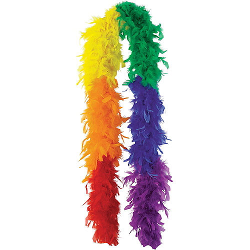 Rainbow Feather Boa Image #1