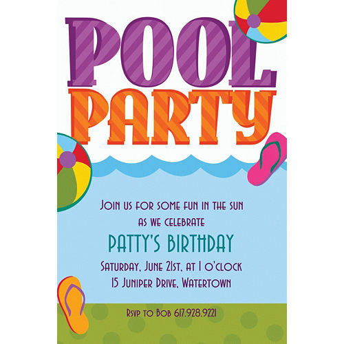 Nav Item for Custom Pool Party! Invitations Image #1