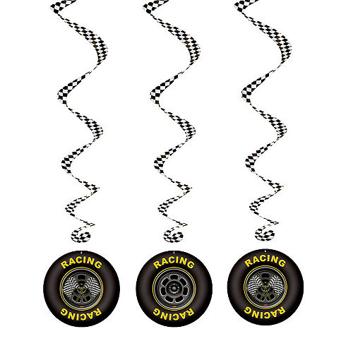 Racing Tires Swirl Decorations 3ft 3ct Image #1