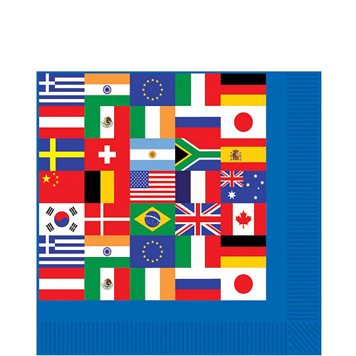 International Flag Lunch Napkins 16ct Image #1