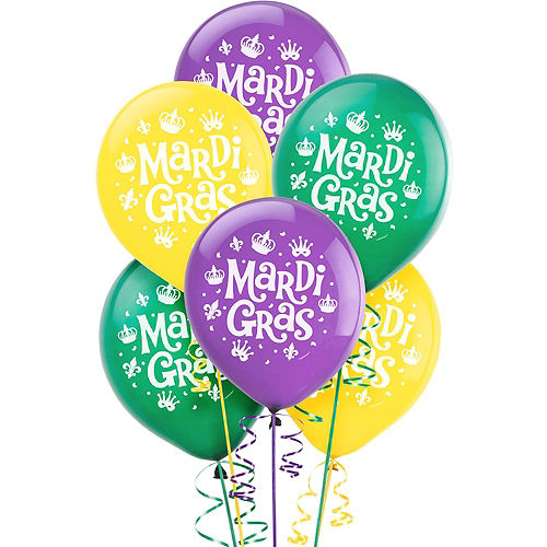 Assorted Mardi Gras Balloons 15ct Image #1