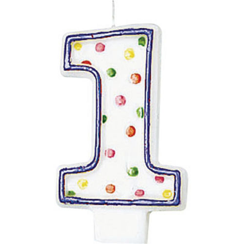 Nav Item for Purple Outline Number 1 Birthday Candle Image #1