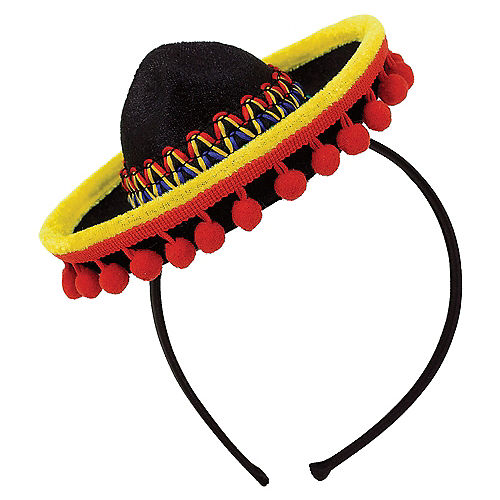 Mini Sombrero Headband with Ball Fringe Image #2
