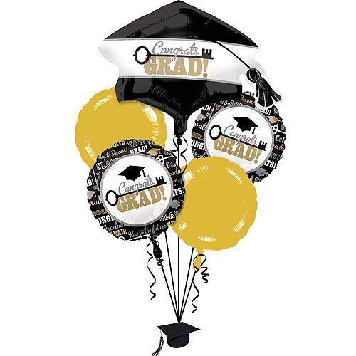 Graduation Balloon Bouquet 6pc - Key to Success Image #1
