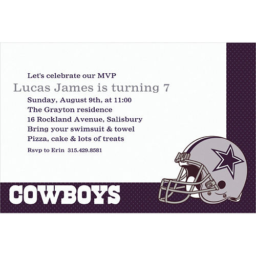 Custom Dallas Cowboys Invitations Image #1