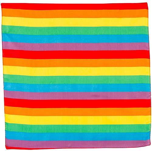Rainbow Stripe Bandana, 20in x 20in Image #2