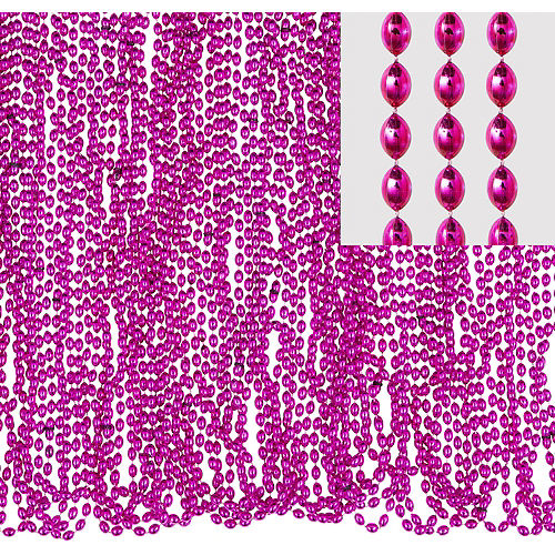 Metallic Pink Bead Necklaces 50ct Image #1