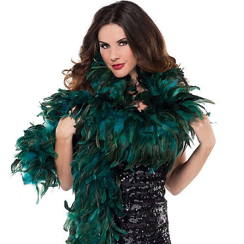 Nav Item for Turquoise Fantasy Feather Boa Deluxe 72in Image #2