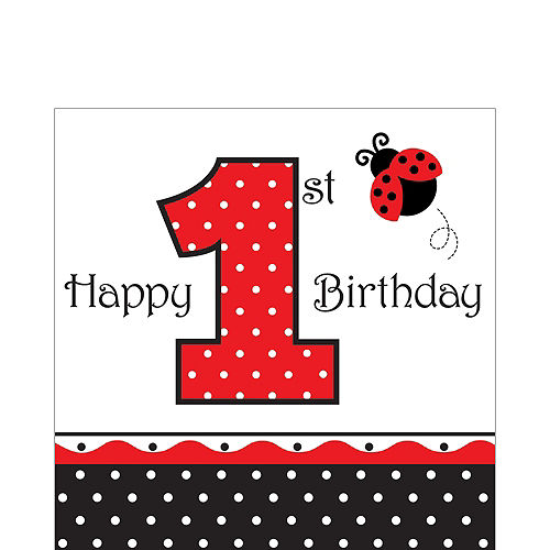 Nav Item for 1st Birthday Fancy Ladybug Lunch Napkins 16ct Image #1
