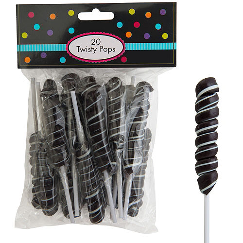 Black Twisty Lollipops 20pc Image #1