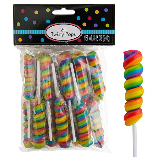 Rainbow Twisty Lollipops 20pc Image #1