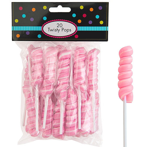 Pink Twisty Lollipops 20pc Image #1