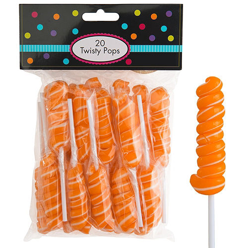 Orange Twisty Lollipops 20pc Image #1