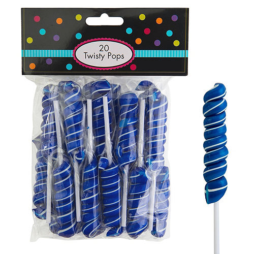 Royal Blue Twisty Lollipops 20pc Image #1