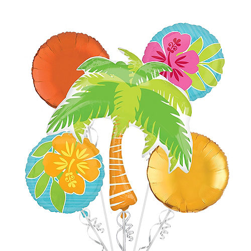Nav Item for Tropical Balloon Bouquet 5pc - Tiki Image #1