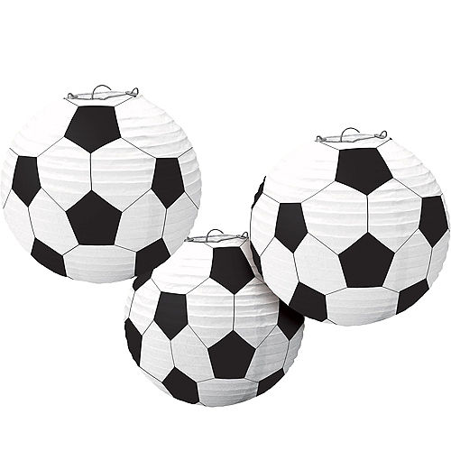 Soccer Paper Lanterns 3ct Image #1