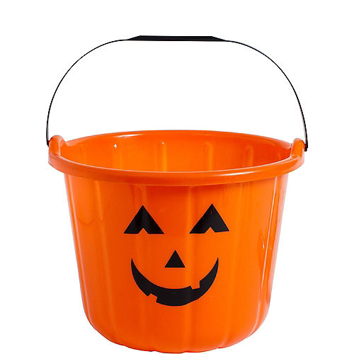 Orange Jack-o'-Lantern Treat Bucket Image #1