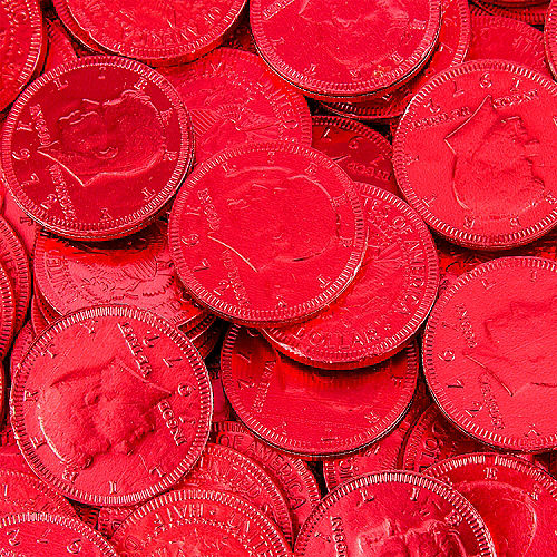 Red Chocolate Coins 72pc Image #2