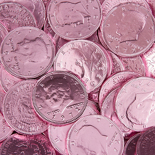 Pink Chocolate Coins 72pc Image #2