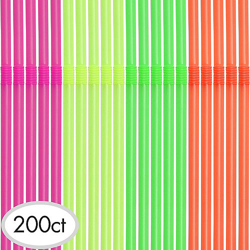 Nav Item for Neon Flexible Straws 200ct Image #1