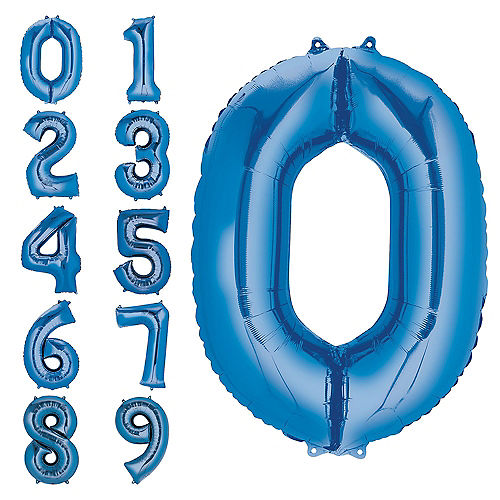 34in Blue Number Balloon (0) Image #1