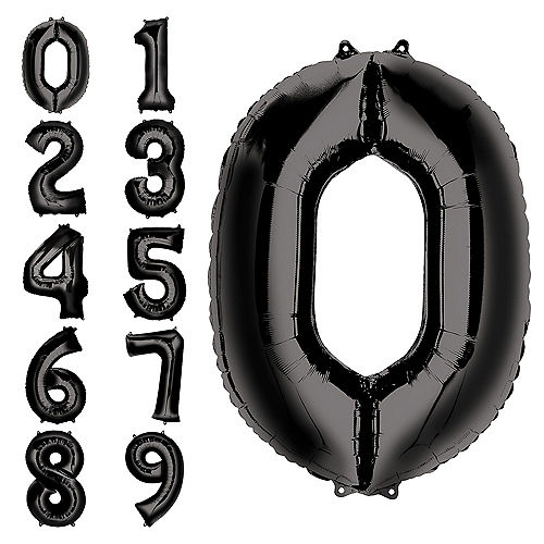 Nav Item for 34in Black Number Balloon (0) Image #1