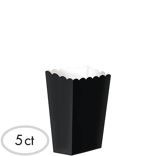 Mini Black Popcorn Treat Boxes 5ct Image #1