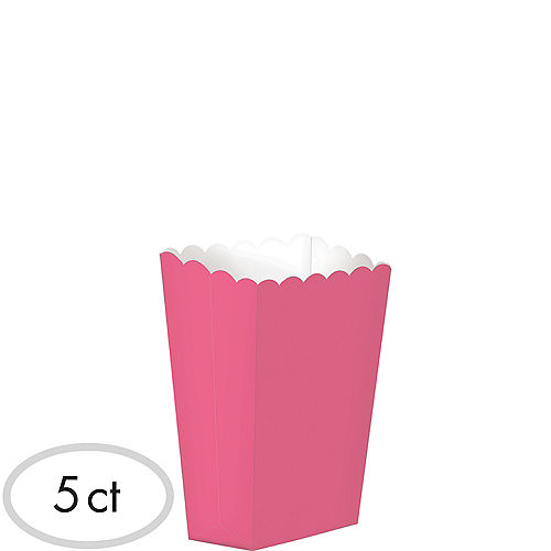 Mini Bright Pink Popcorn Treat Boxes 5ct Image #1