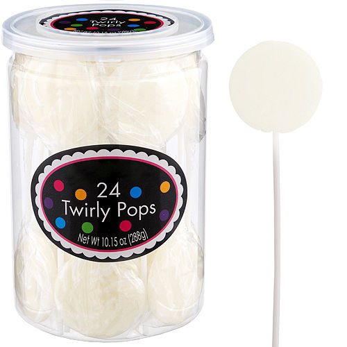 White Swirly Lollipops 24pc Image #1