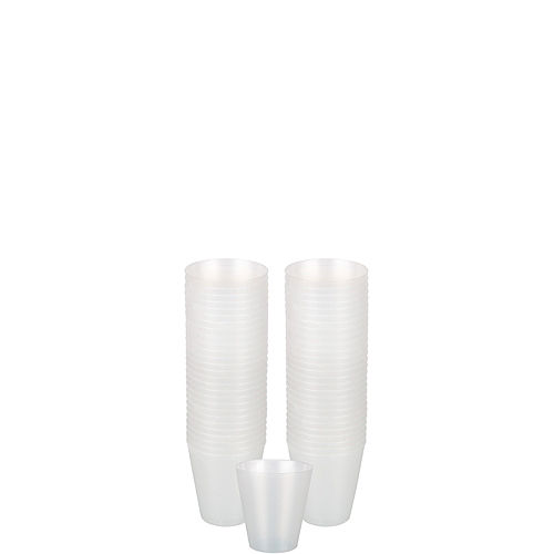 Pearl White Plastic Shot Glasses, 2oz, 100ct Image #1