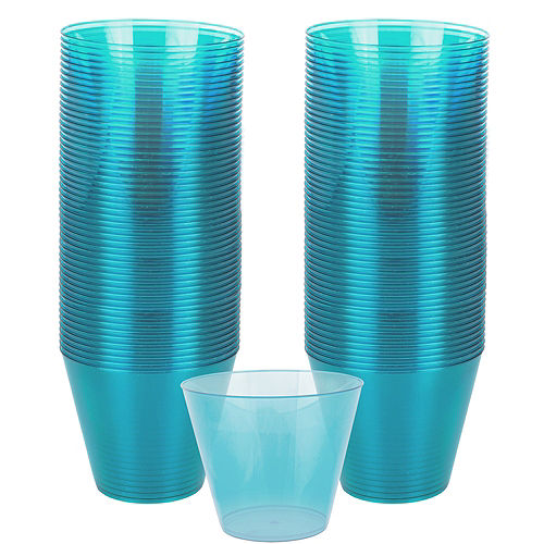 Big Party Pack Caribbean Blue Plastic Cups 72ct Image #1